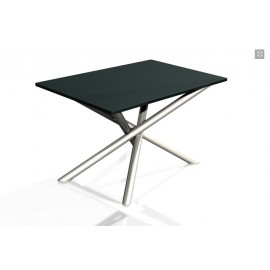 TABLE NODE EN INOX AVEC PLATEAU VERRE OU ARDOISE