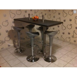 TABLE COMPTOIR EN INOX ET EN ARDOISE